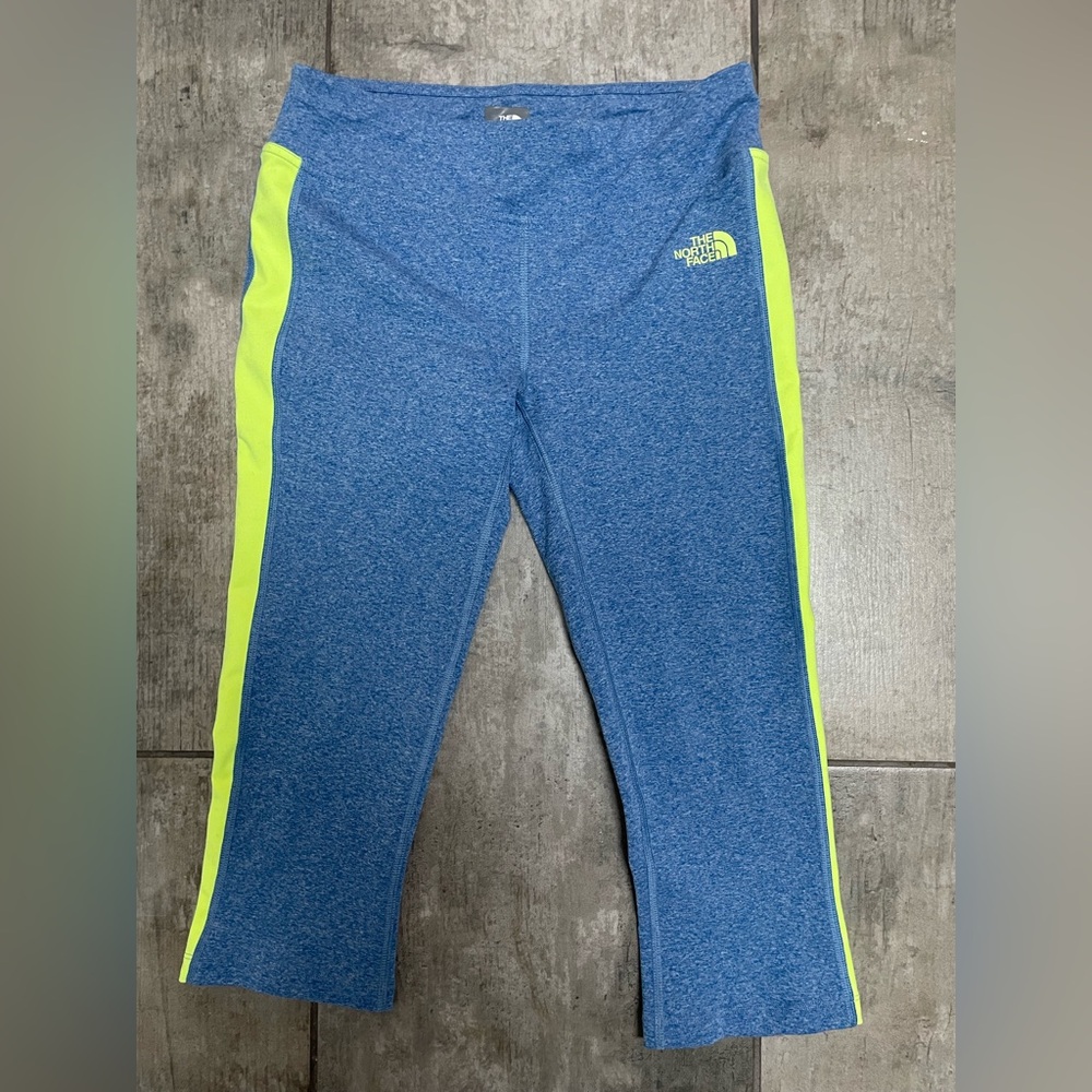 The North Face Women’s Blue and Neon Yellow Leggings